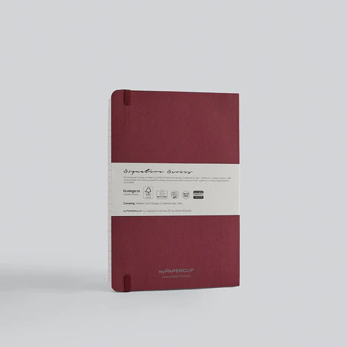 MYPAPERCLIP Signature Series Notebook – A5 | 192 Pages | Bordeaux Cover