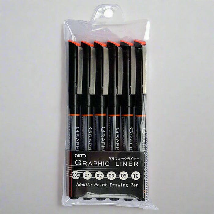 Fine Liners Kit Ohto Graphic Liner Needle Point Fine Liner Set of 6 — Mango