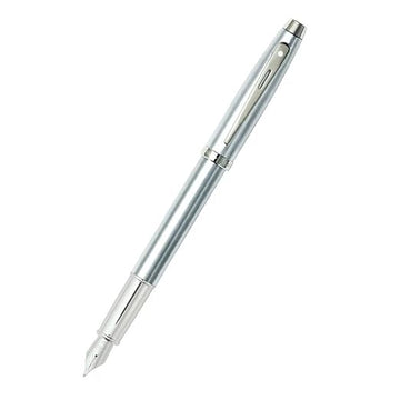 sheaffer-100-9306-brushed-chrome-fountain-pen-with-chrome-trims-open-view