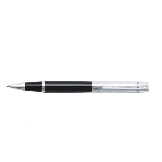 Sheaffer 9314 Glossy Black Barrel, Chrome Cap Roller Ball Pen