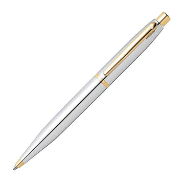sheaffer-9422-vfm-ballpoint-pen-polished-chrome-with-gold-plated-trim-open-view