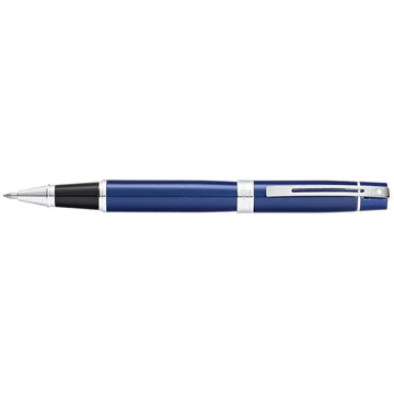 sheaffer-300-glossy-blue-with-chrome-trims-rollerball-pen-9341-front-view