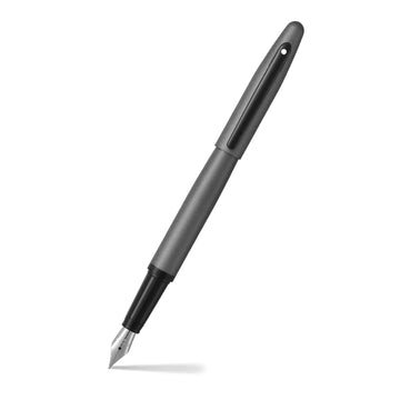 sheaffer-vfm-9424-matte-gray-fountain-pen-with-matte-black-trim-open-view