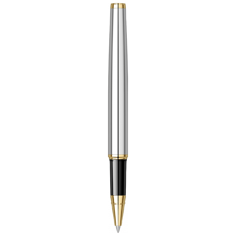 Scrikss Oscar 39 Rollerball Pen – Chrome with Gold Trim (GT)