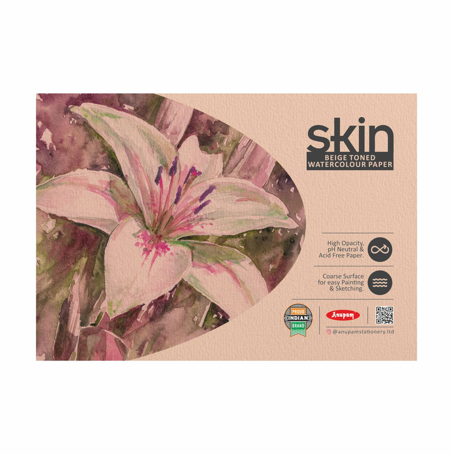Anupam - Skin Beige Toned Watercolour Paper Book A3/225GSM 15 Sheets
