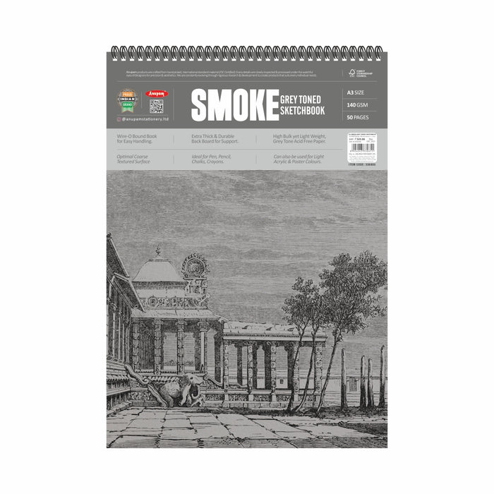 Anupam - Smoke Gray Toned Sketchbook A3/140GSM 50 Pages