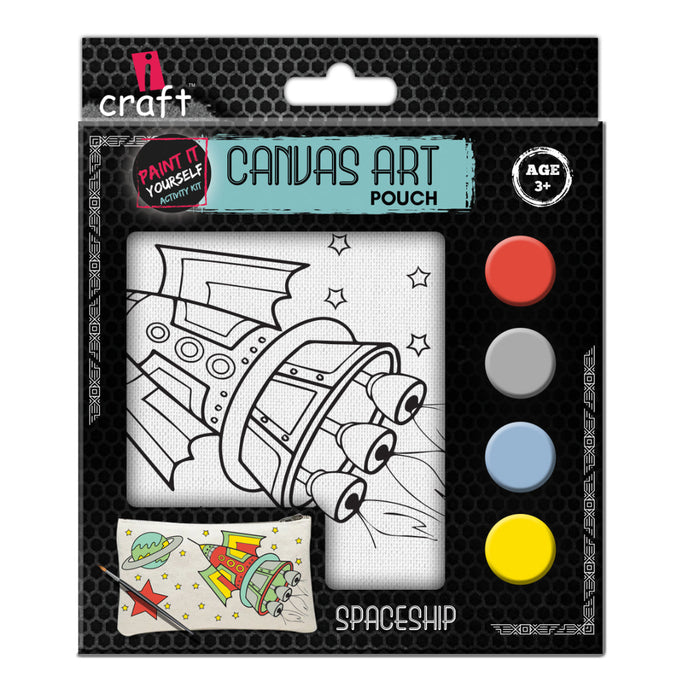 iCraft DIY Canvas Pouch Kit – Spaceship Design
