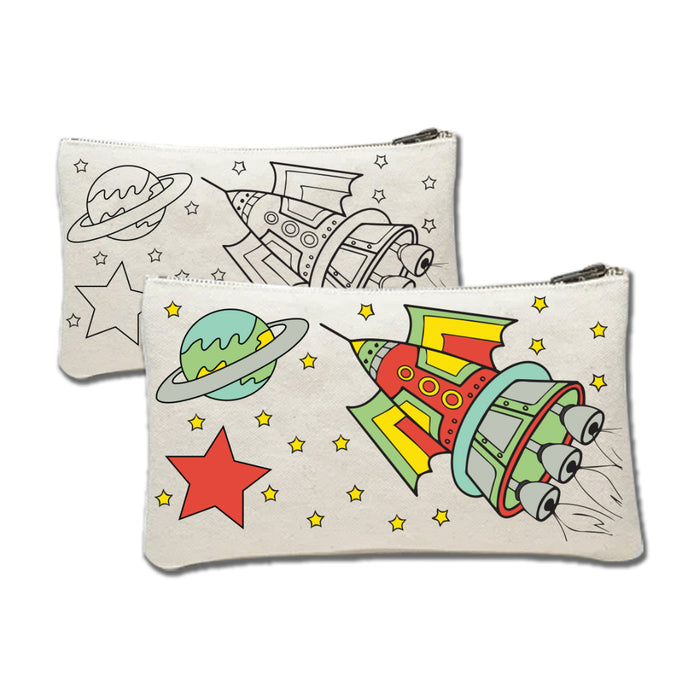 iCraft DIY Canvas Pouch Kit – Spaceship Design