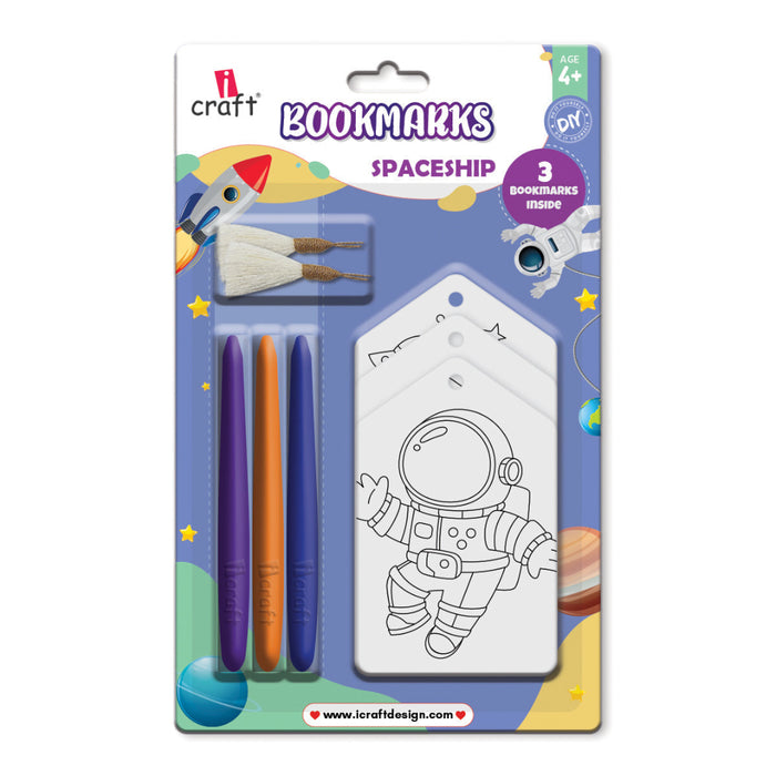iCraft Kids DIY Bookmark Coloring Kit – Spaceship Design