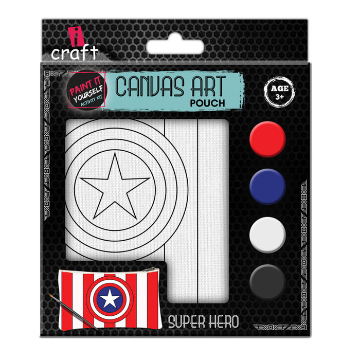 iCraft DIY Canvas Pouch Kit – Super Hero Design