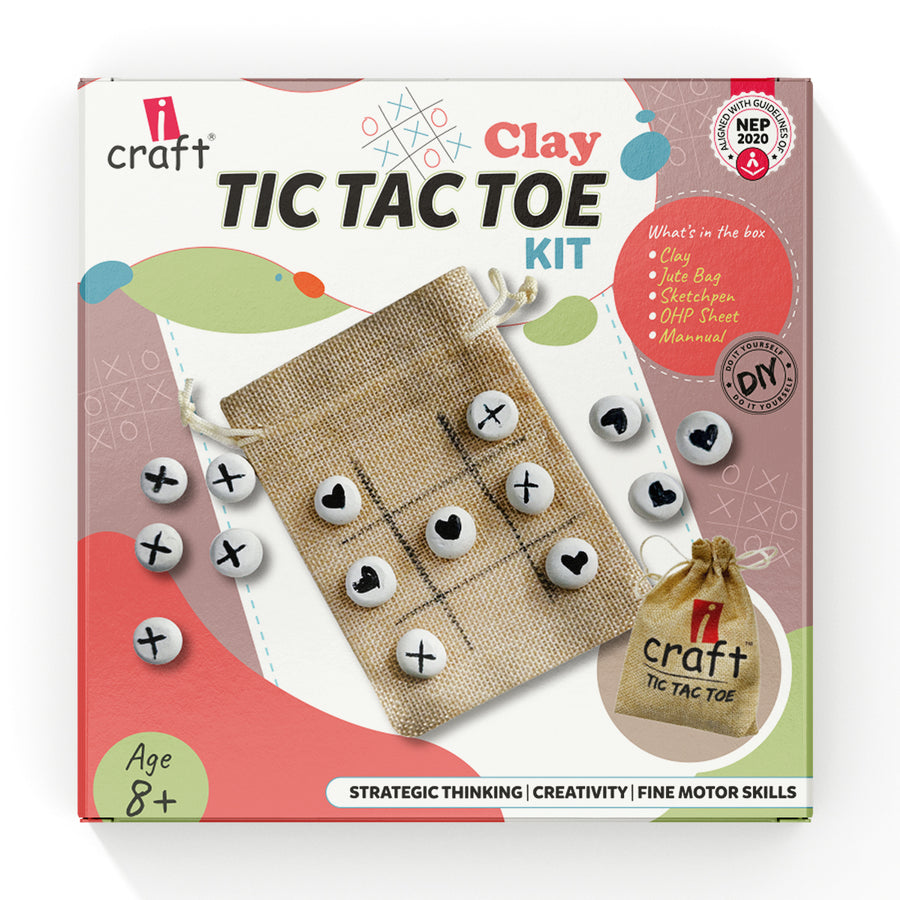 iCraft DIY Clay Tic Tac Toe Kit for Kids