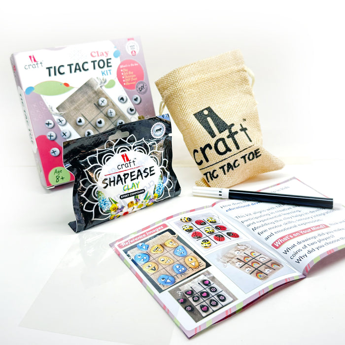 iCraft DIY Clay Tic Tac Toe Kit for Kids