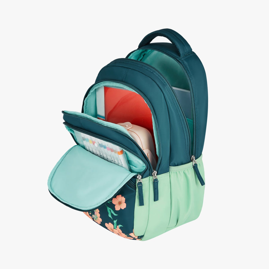 Genie - Lilac 17" School Backpack - Dark Green