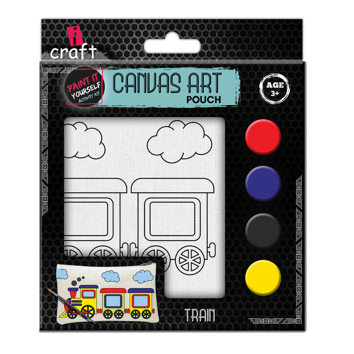 iCraft DIY Canvas Pouch Kit – Train Design