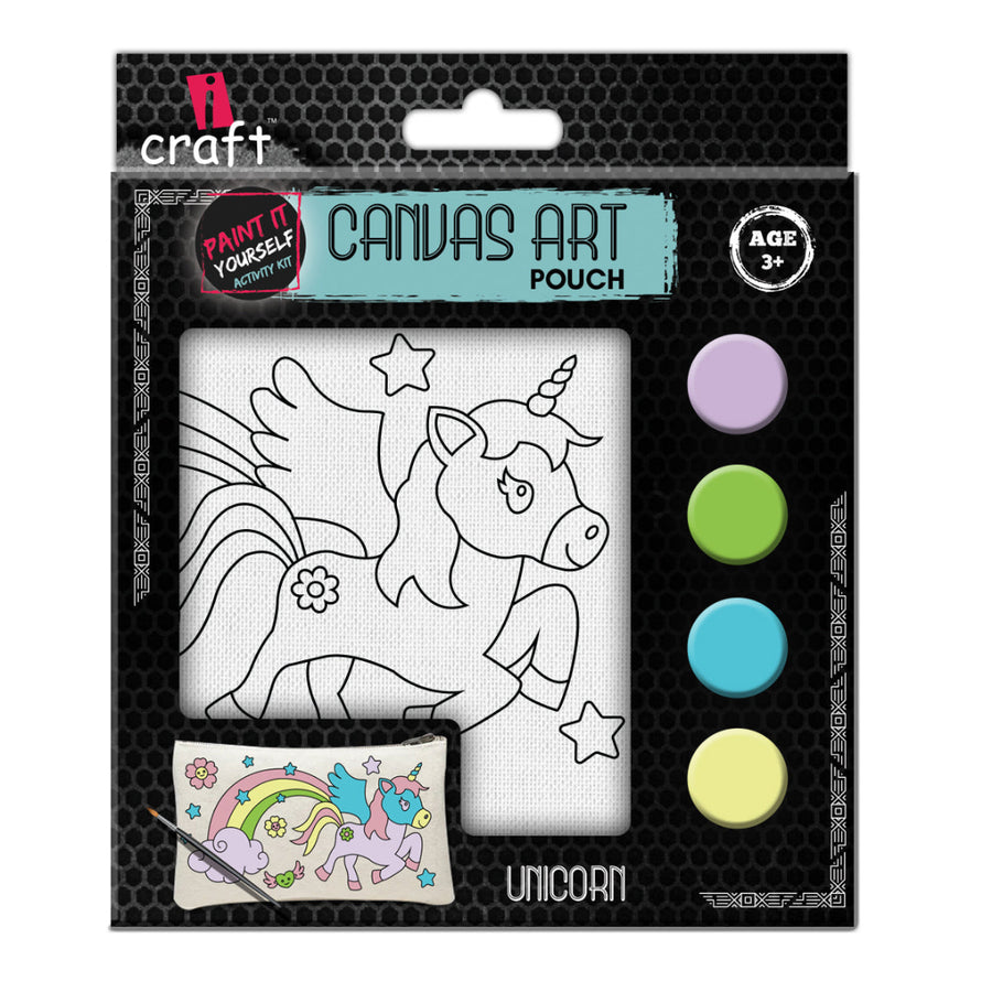 iCraft DIY Canvas Pouch Kit – Unicorn Design