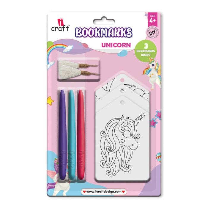iCraft Kids DIY Bookmark Coloring Kit – Unicorn Design
