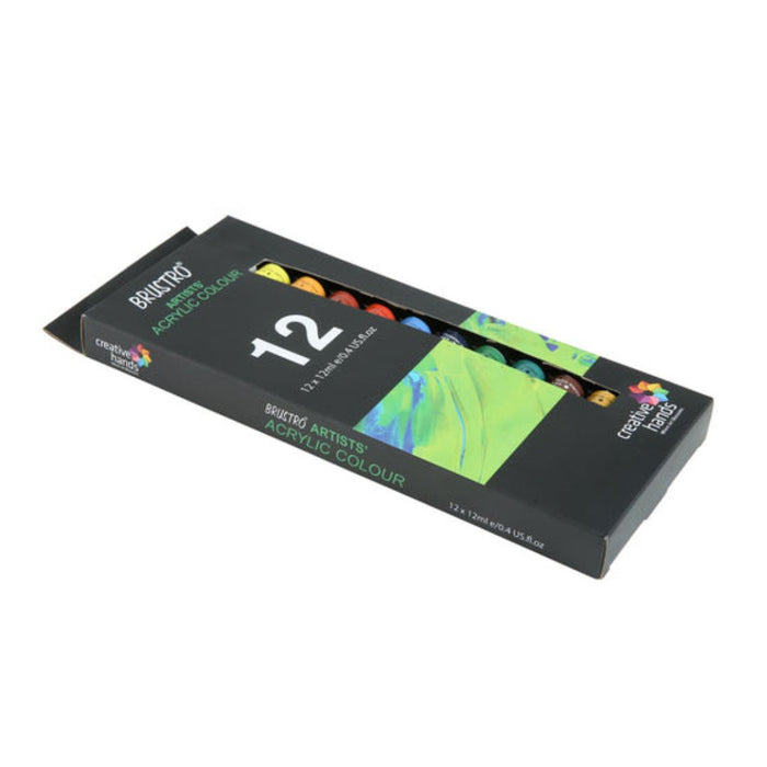 Brustro Artists' Acrylic Colour Set – 12ml Tubes (Set of 12 & 24)