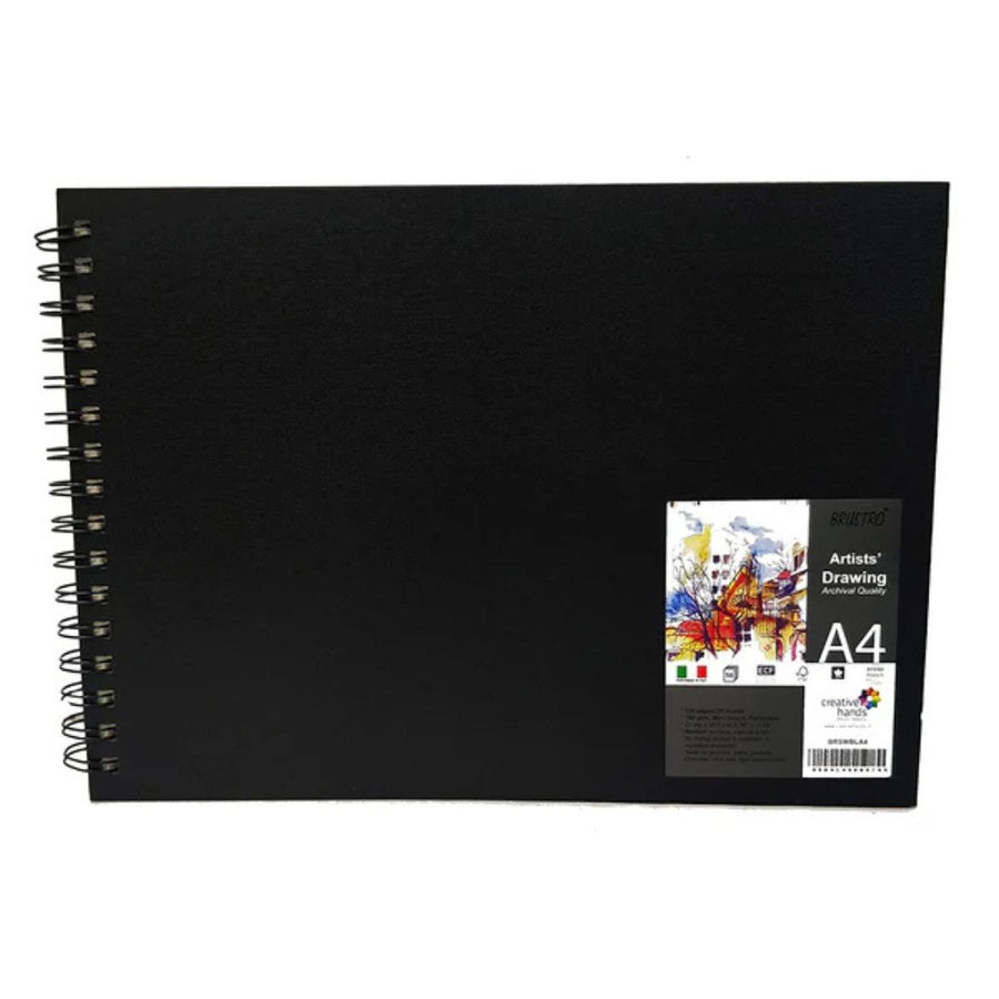 Brustro Artists Sketch Book Wiro Bound A4 Size, Landscape, 116 Pages, 160 GSM