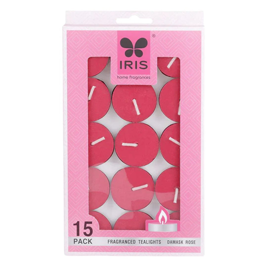 IRIS 15 Pack Fragranced Tealights – Damask Rose
