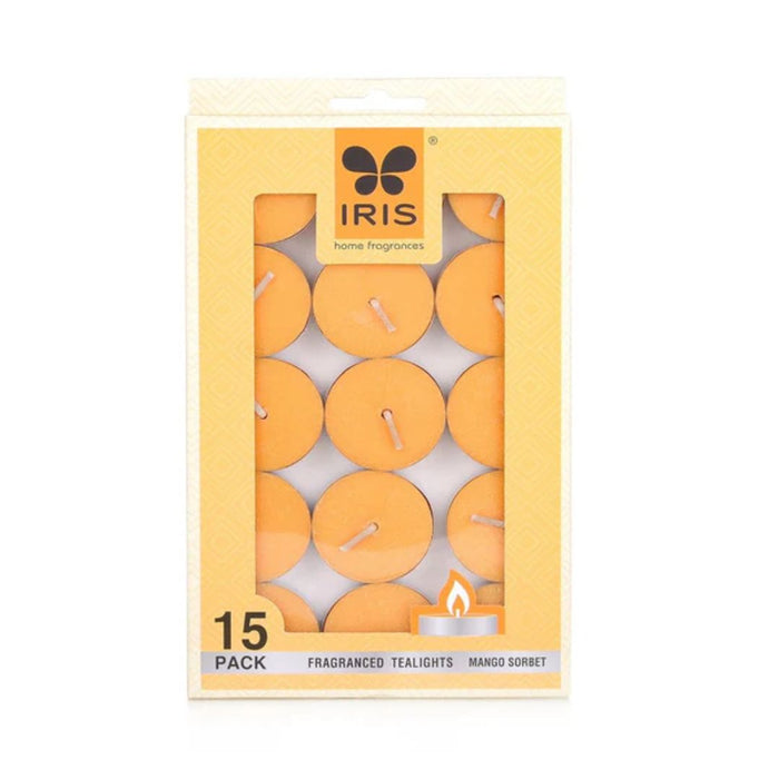 IRIS 15 Pack Fragranced Tealights – Mango Sorbet