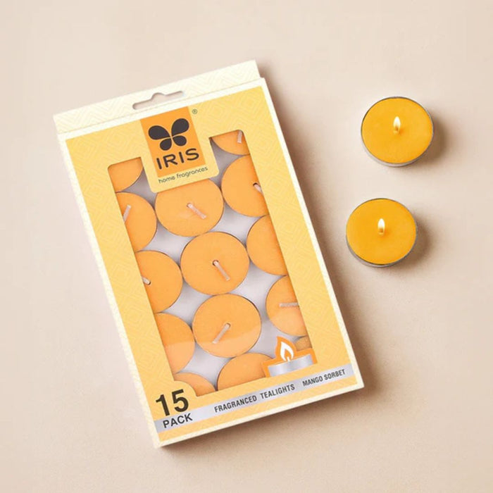 IRIS 15 Pack Fragranced Tealights – Mango Sorbet