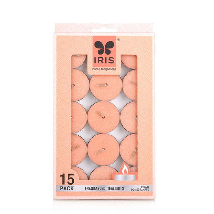 IRIS 15 Pack Fragranced Tealights – Peach Pomegranate