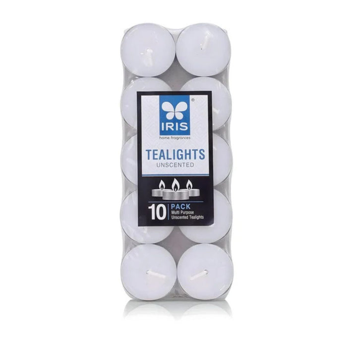 IRIS Pack of 10 Unscented Tealights