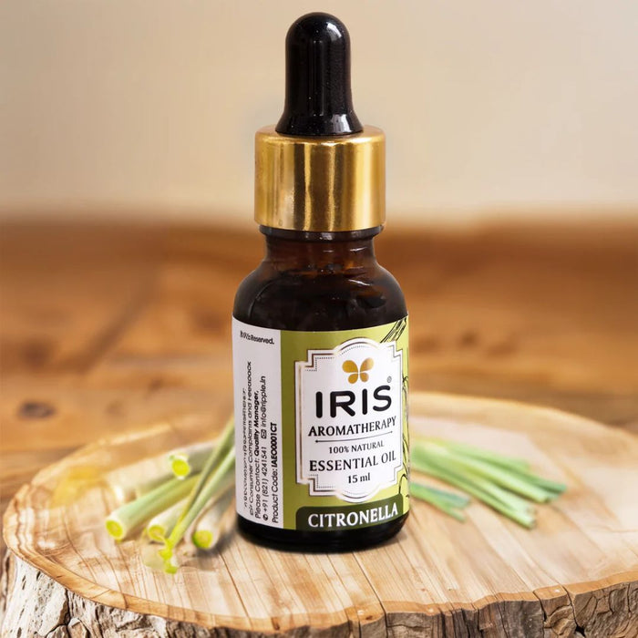 IRIS Aromatherapy Citronella Essential Oil – 100% Pure & Natural (15ml)