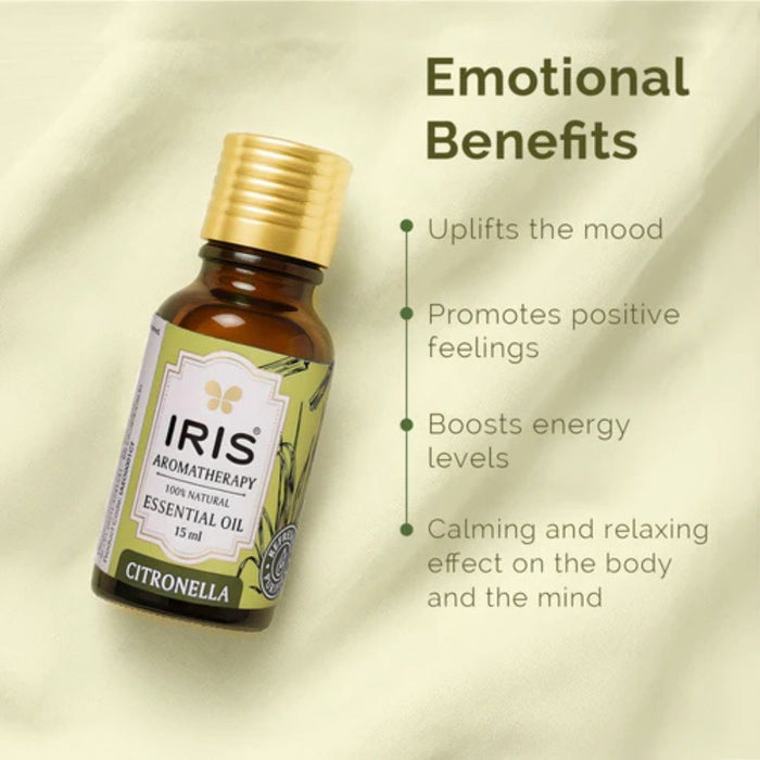 IRIS Aromatherapy Citronella Essential Oil – 100% Pure & Natural (15ml)