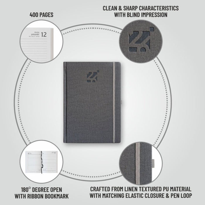 Anupam Blaze 2026 Diary – Dated Daily Planner