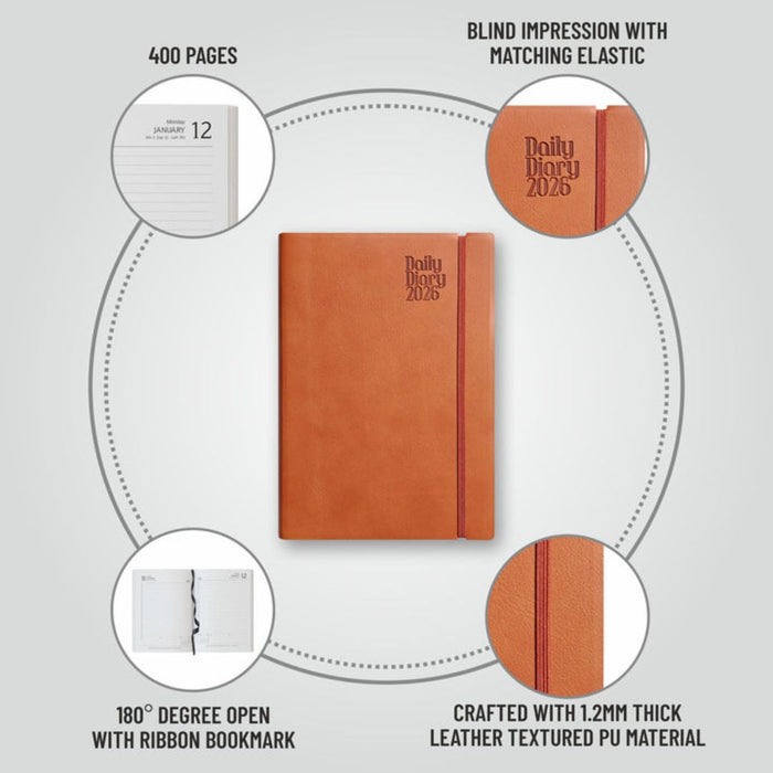 Anupam Flxy 2026 Diary – Dated Daily Planner