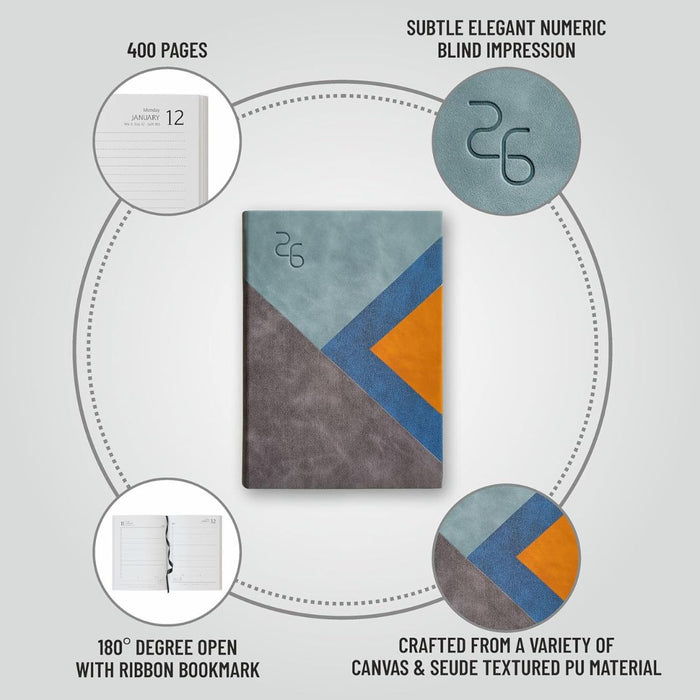 Anupam Fuzen 2026 Diary – Dated A5 Daily Planner