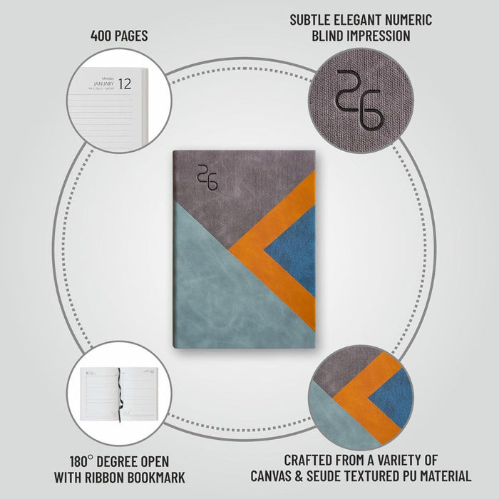 Anupam Fuzen 2026 Diary – Dated A5 Daily Planner