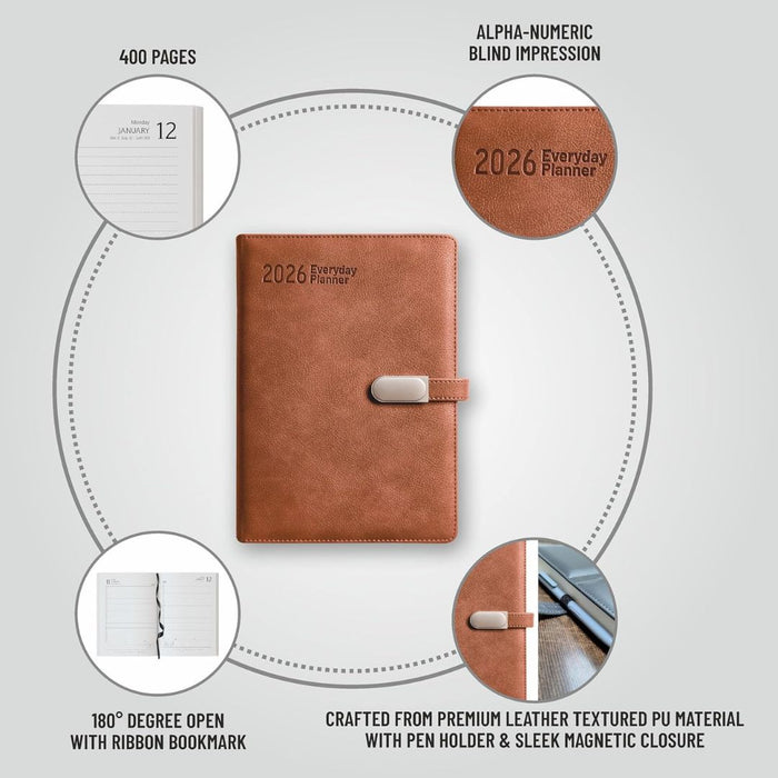 Anupam Crest 2026 Diary – Dated Daily Planner