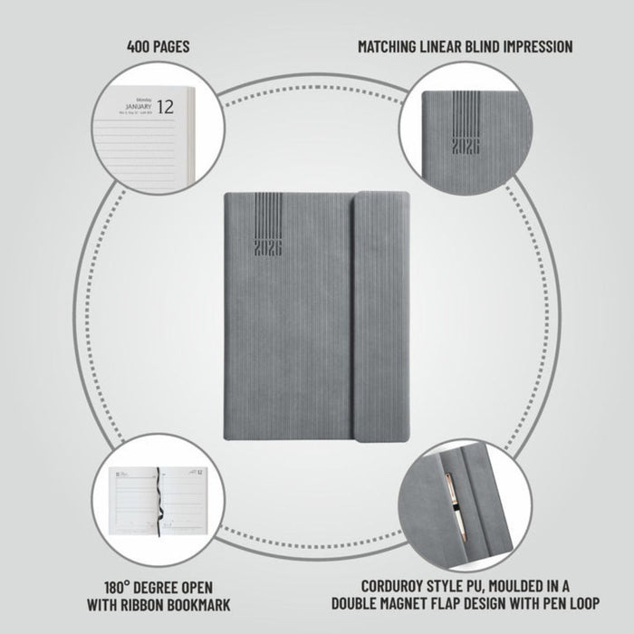 Anupam Bold 2026 Diary – Dated Daily Planner