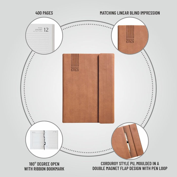 Anupam Bold 2026 Diary – Dated Daily Planner