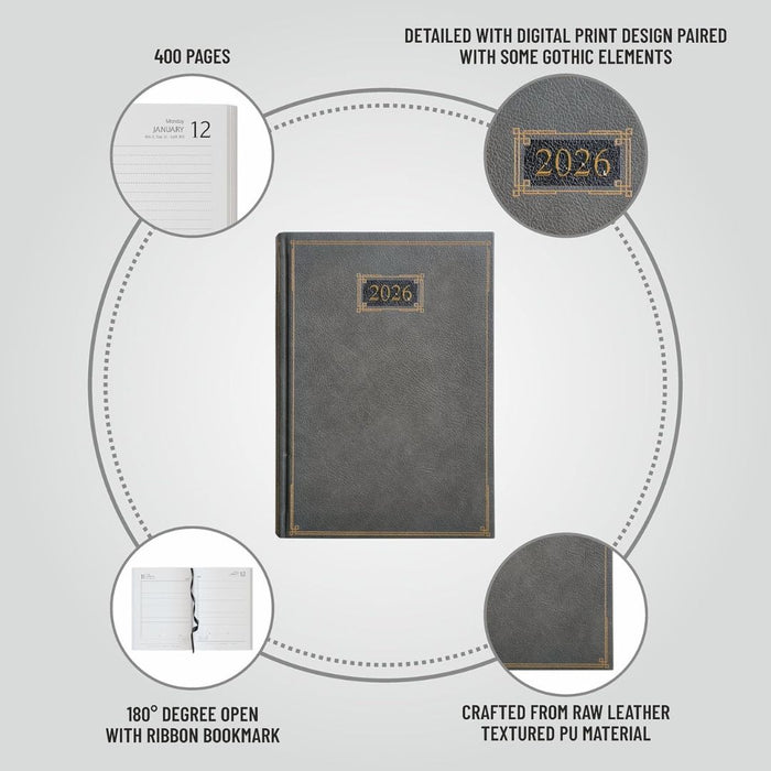 Anupam Goth 2026 Diary – Dated Daily Planner - Black