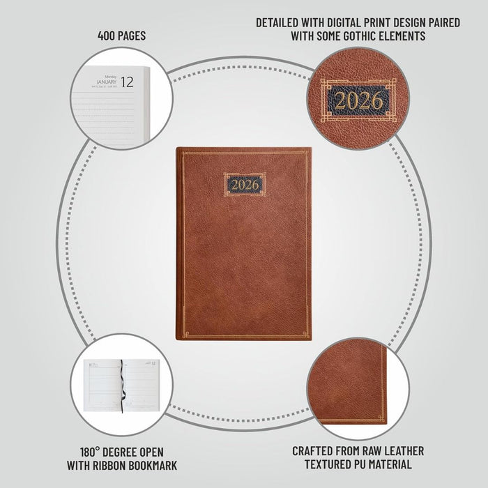 Anupam Goth 2026 Diary – Dated Daily Planner - Black