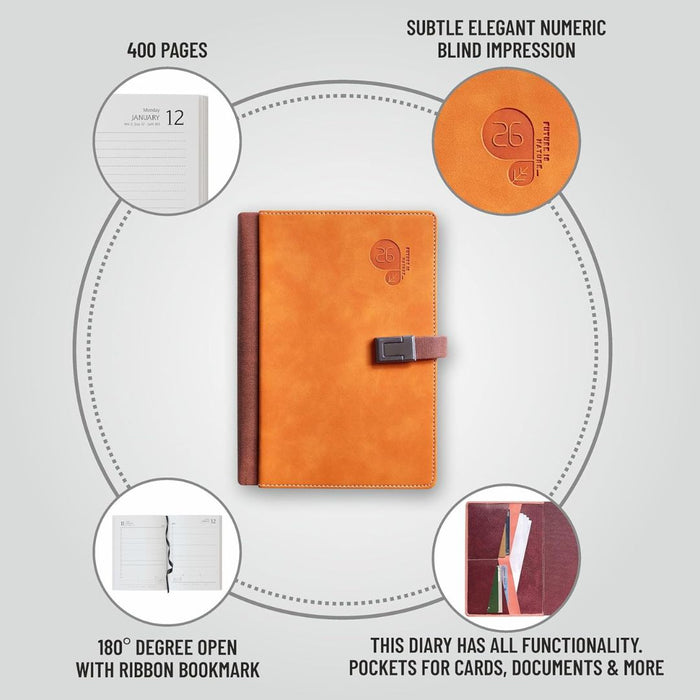 Anupam Fly 2026 Diary – Dated A5 Daily Planner - Pink