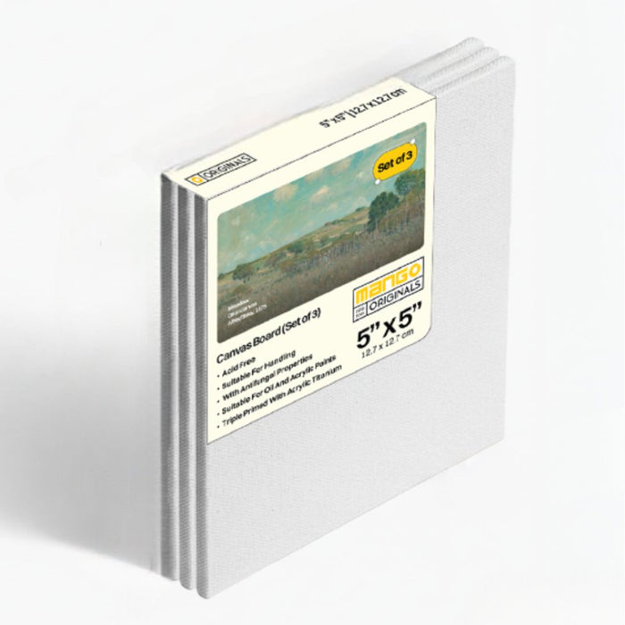 Mango Originals Canvas Board – 5"x5" (Set of 3)
