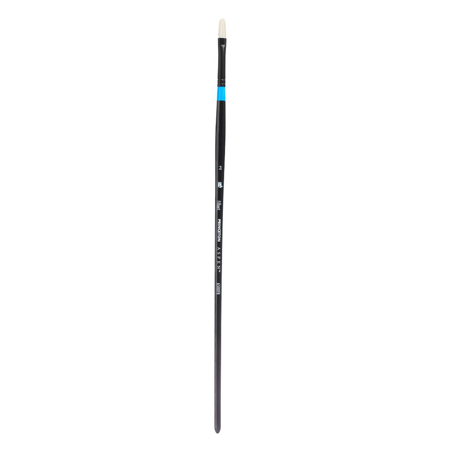Princeton Aspen Long Handle Synthetic Bristle Brush (Filbert) - 6500 Series