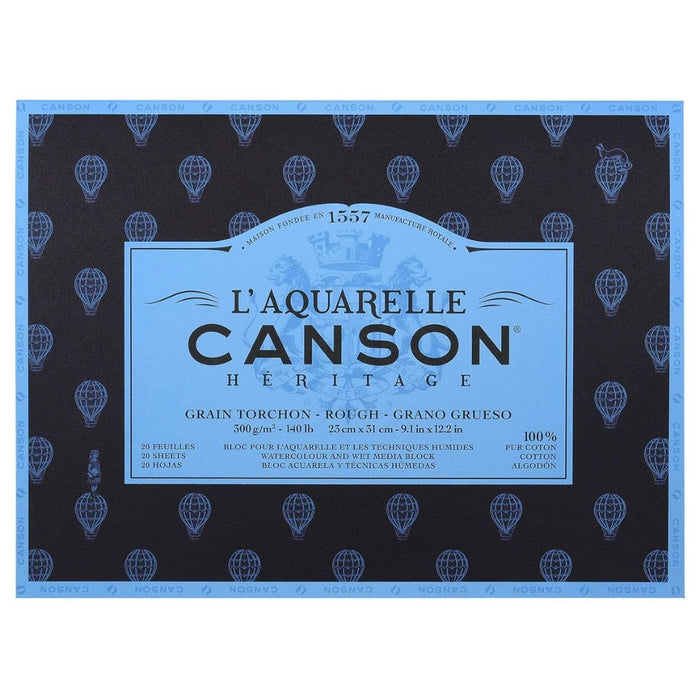 CANSON - L'AQUARELLE HERITAGE PADS ROUGH GRAIN (23 X 31 CM)