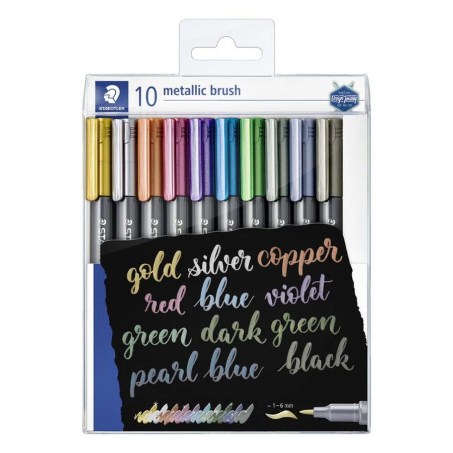 Staedtler Metallic Brush Pens Set of 10