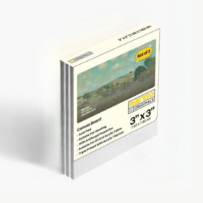 Mango Originals Canvas Board – 3” x 3” (Set of 3)