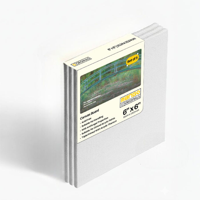 Mango Originals Canvas Board – 6"x6" (Set of 3)