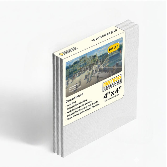 Mango Originals Canvas Board - 4"x4" (Set of 3)