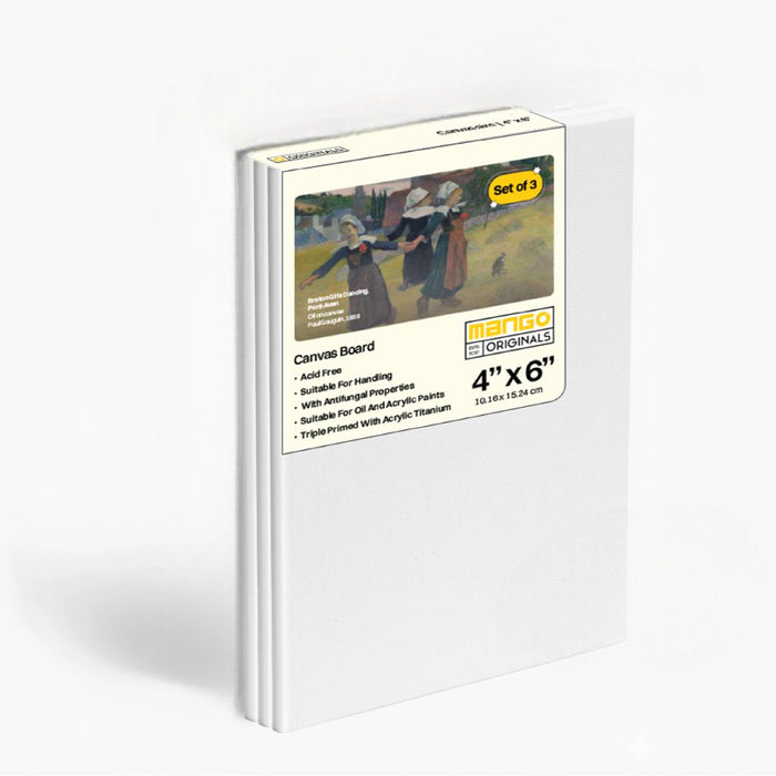 Mango Originals Canvas Board – 4" x 6" (Set of 3)