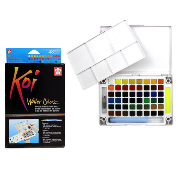 Sakura Koi Water Colors – Pocket Field Sketch Box (48 Colors)