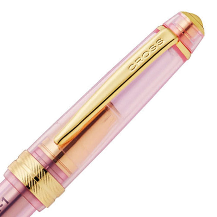 Cross Bailey Light Translucent Pink Sapphire GT Ballpoint Pen | Medium Tip (0.7 mm)