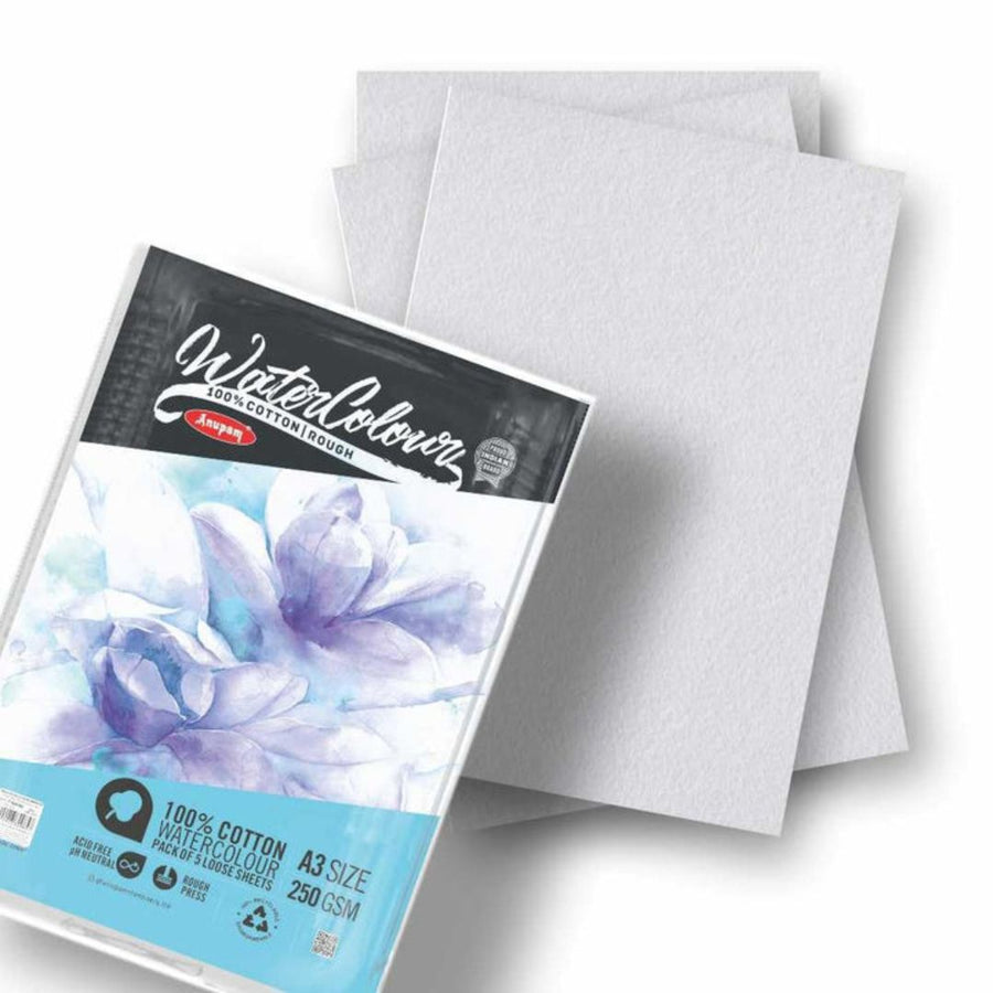 Anupam 100% Cotton Watercolour Paper – Rough Pressed - A3